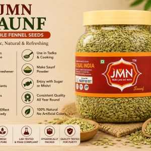 JMN Premium Saunf (Whole Fennel Seeds) – Natural Mouth Freshener & Digestive Spice | Fresh & Pure | Aromatic Indian Fennel Seeds